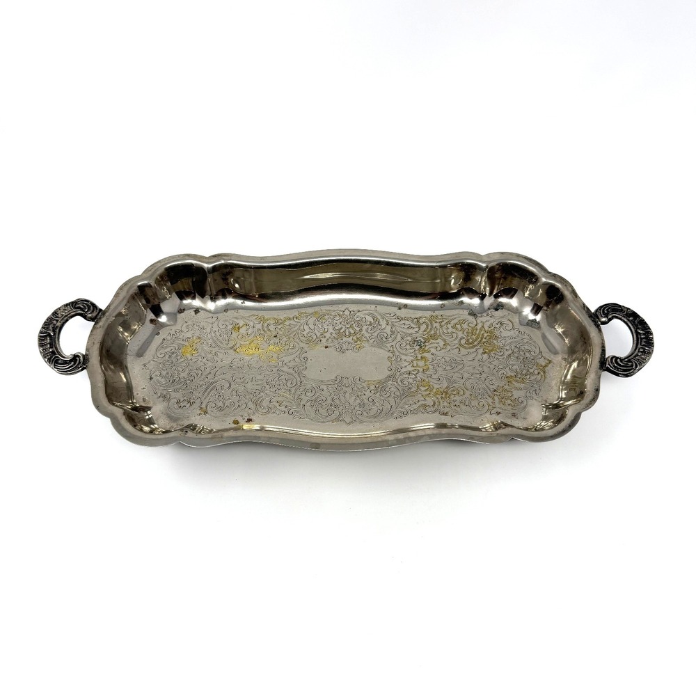 Vintage Silver‎ Plated W&S Blackinton Relish Tray Footed Ornate Handles